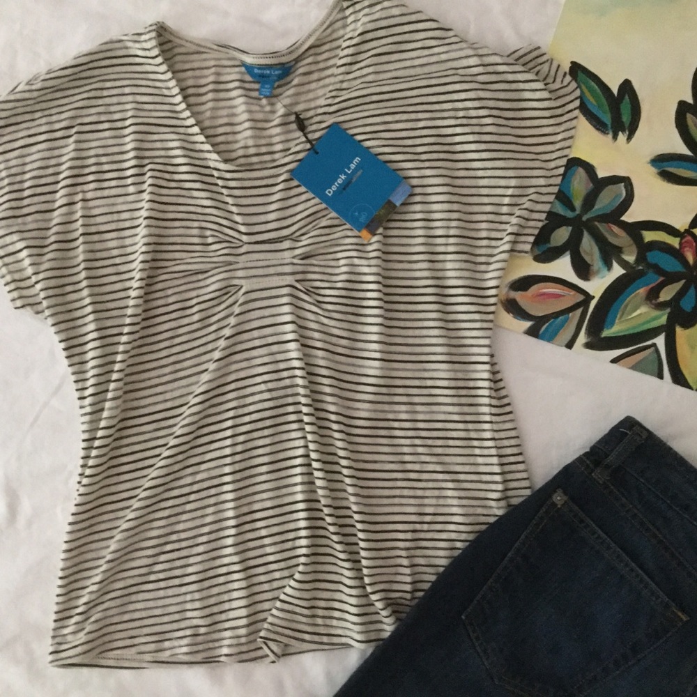 Tan & black Striped Top